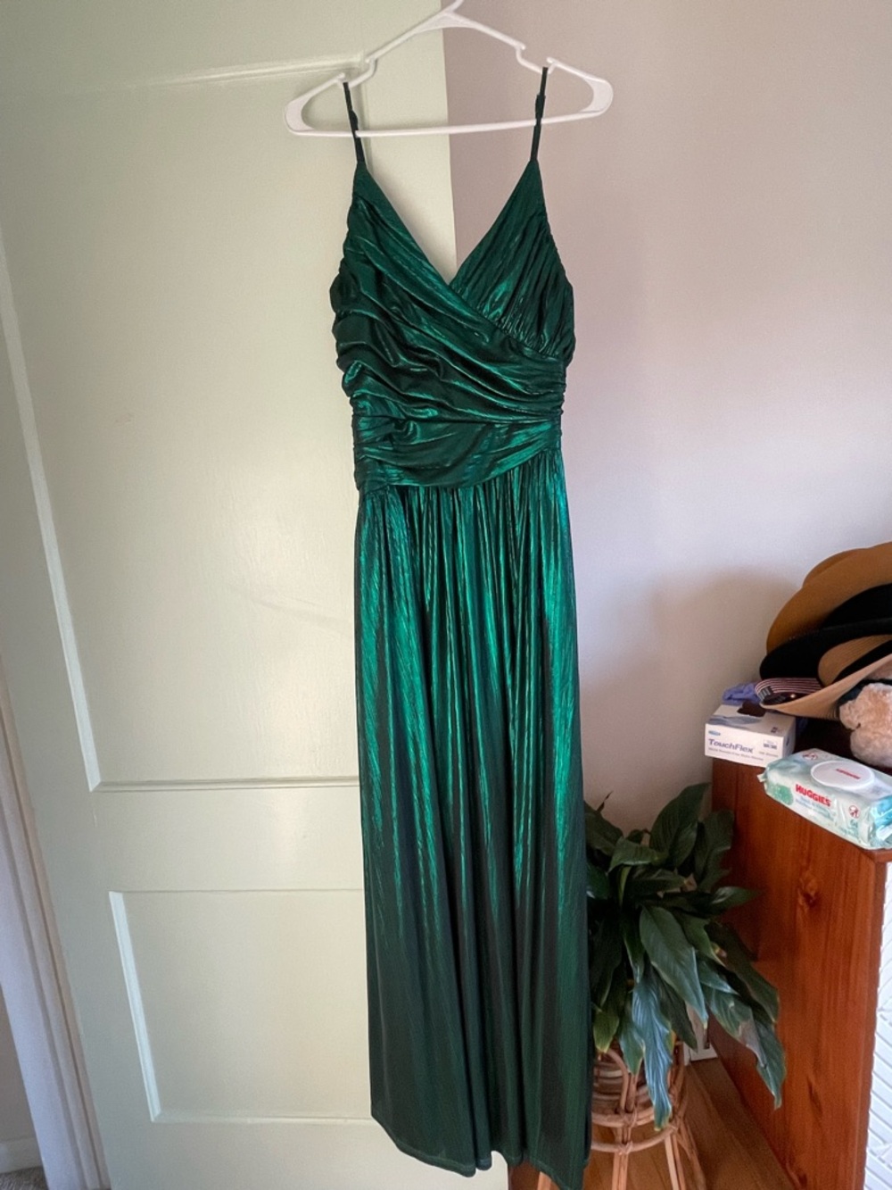 Emerald Green Shimmer Maxi Dress
